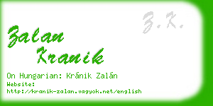 zalan kranik business card