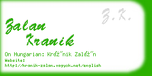 zalan kranik business card